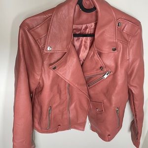 Never Worn Pink Leather Jacket !!!